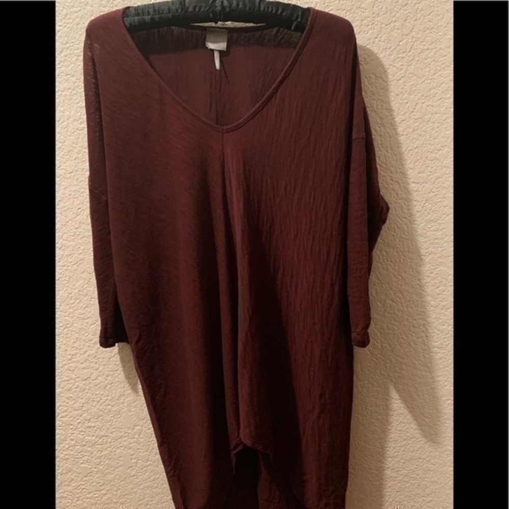 Bobi XS burgundy 100% cotton top - Picture 3 of 10